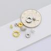 S925 Silver Wheel-Shaped Zircon Spacer Beads for DIY Necklace & Jewelry Making