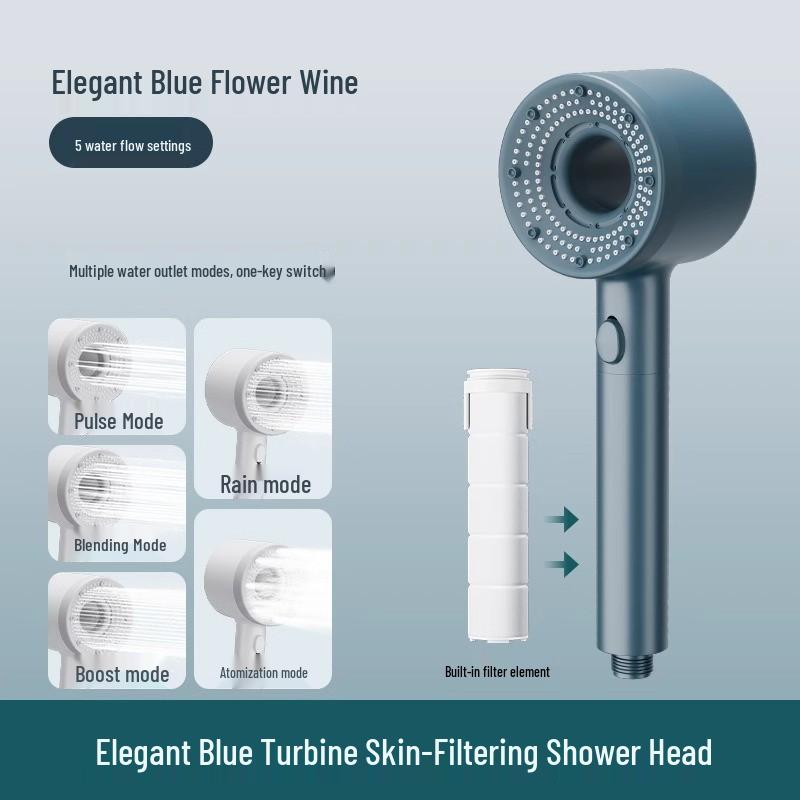 Premium Handheld Five-Speed Pressurized Shower Head Set