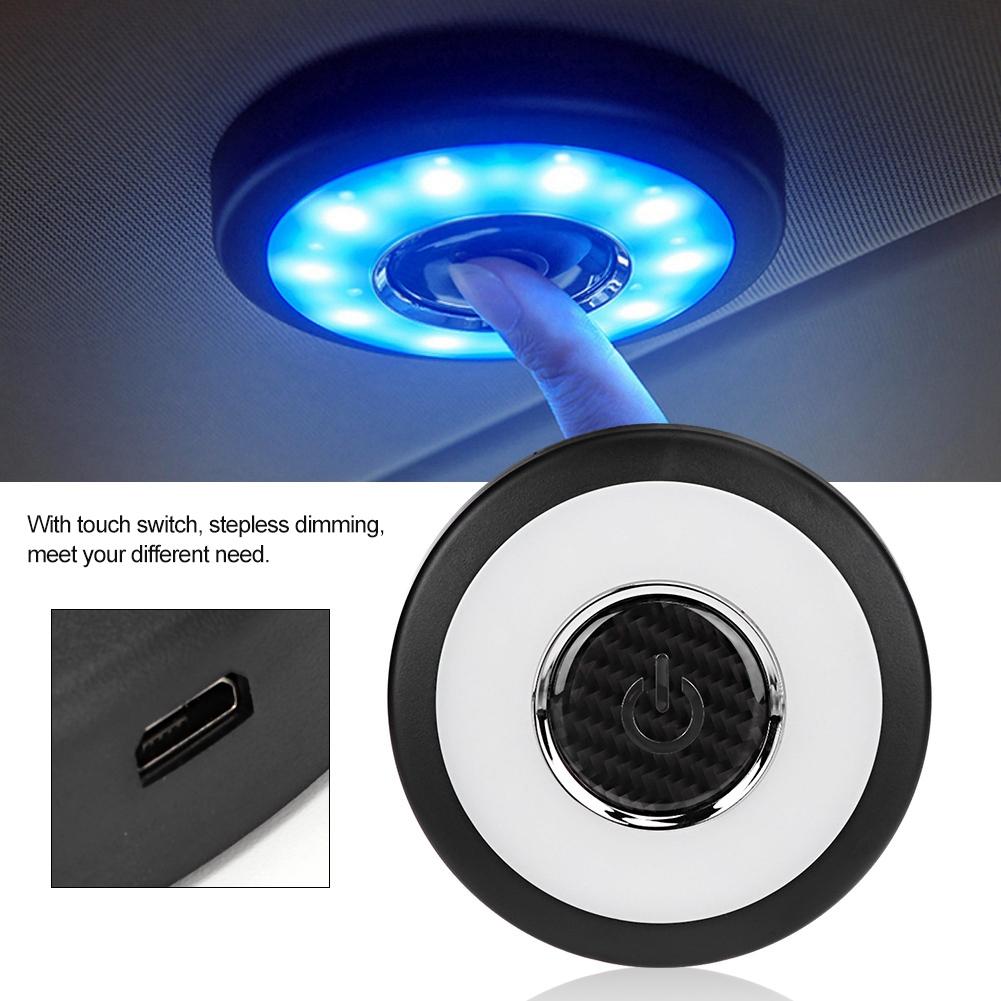 5V Universal Car Back LED Reading Ceiling Light USB Charging Warm Light Ice Blue