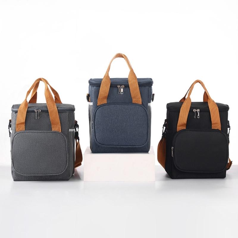Insulated Food Container with Shoulder Belt Waterproof Lunch Storage Bag Large Capacity Multiple Pockets Box for Meal