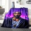 1pc 2PacHip Hop Blanket Soft Lightweight All Season Multi Purpose Throw for Sofa, Bed, Office & Picnics, French Style with Iconic Album Art & Quotes