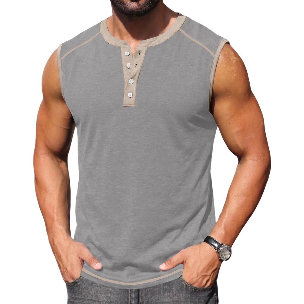 Herren Sommer Tanktop - Ärmelloses Lässiges Sportshirt für Fitnessstudio und Laufen