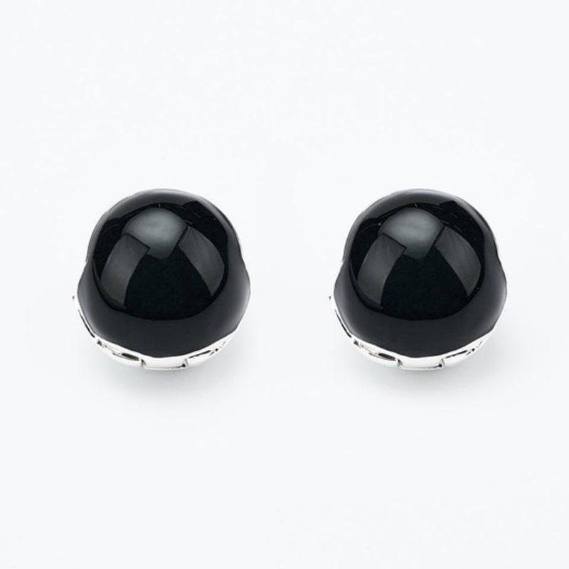 Viollina Enamel Ball Earrings_Black_2colors