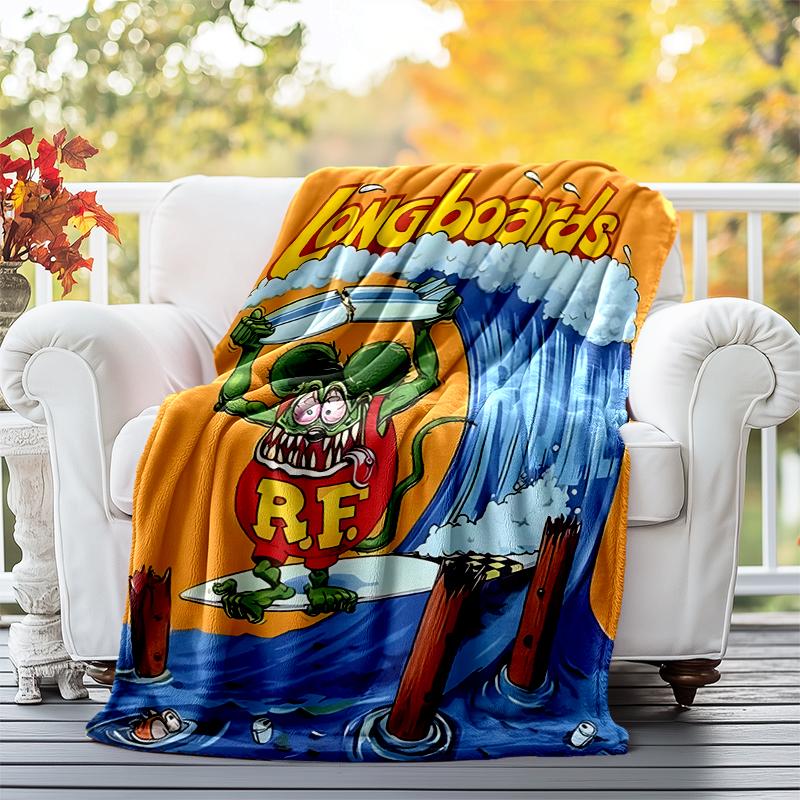 Rat Fink Power Flannel Blanket Soft All-Season Throw, Design for Camping, Car Travel, Hiking Sofa, Bed, Office Perfect Gift for Parties