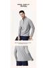 Men's Long Sleeve Half-Zip Sports Tee - Solid Color Stand Collar for Running and Fitness