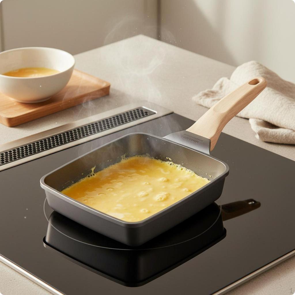 Japanese Omelette Pan Titanium Coating Square Thickened SquareShaped Body Skillet