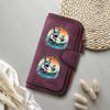 Cute Rhino Print Leather Wallet Fashion Casual Card Holder Long Purse for Women Portable Daily Money Bag
