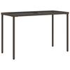 Garden Table with Glass Top Brown 115x54x74 Cm Poly Rattan
