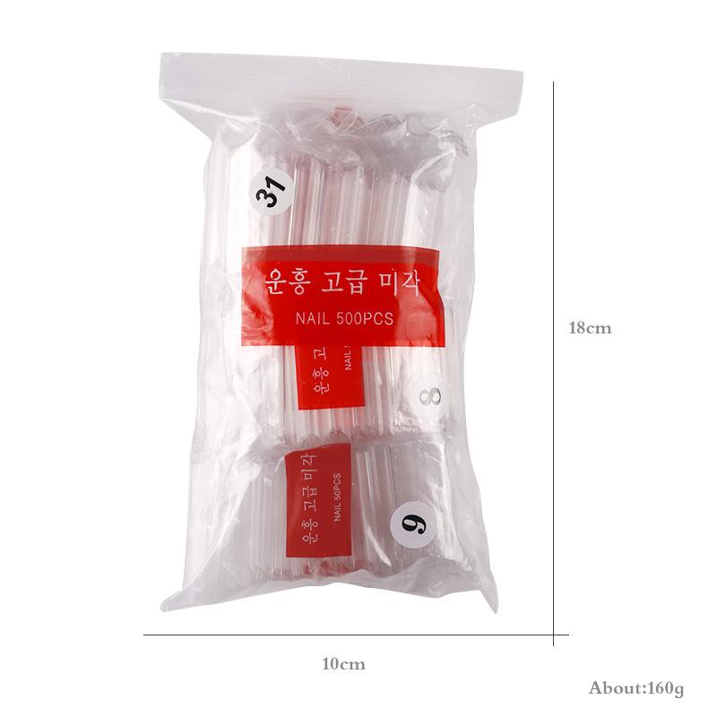 Nail Art Pads 500 Pieces, Transparent Fake Nails, High-Curvature Bags, Water Pipe Nail Patches Are In Stock