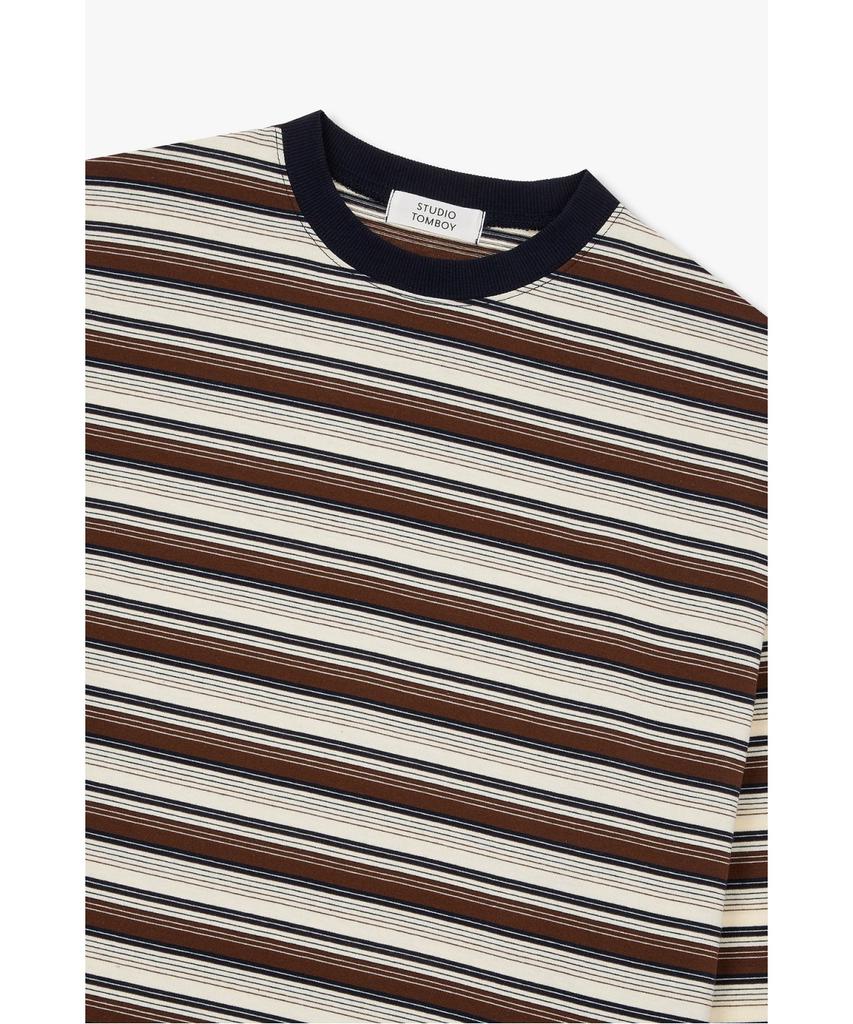STUDIO TOMBOY [Men] Striped Long Sleeve T-Shirt _Brown_91M6322811