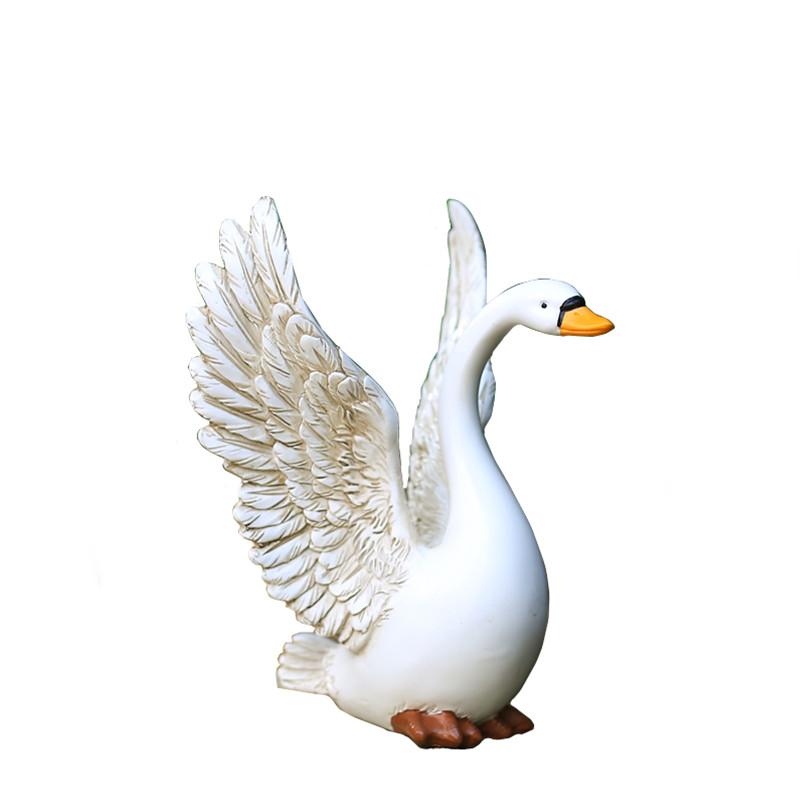 Simulation Animal Resin Crafts Ornaments Swan Statue Garden Outdoor Pond Animal Figures  Home Decoration Accessories Plant Pots