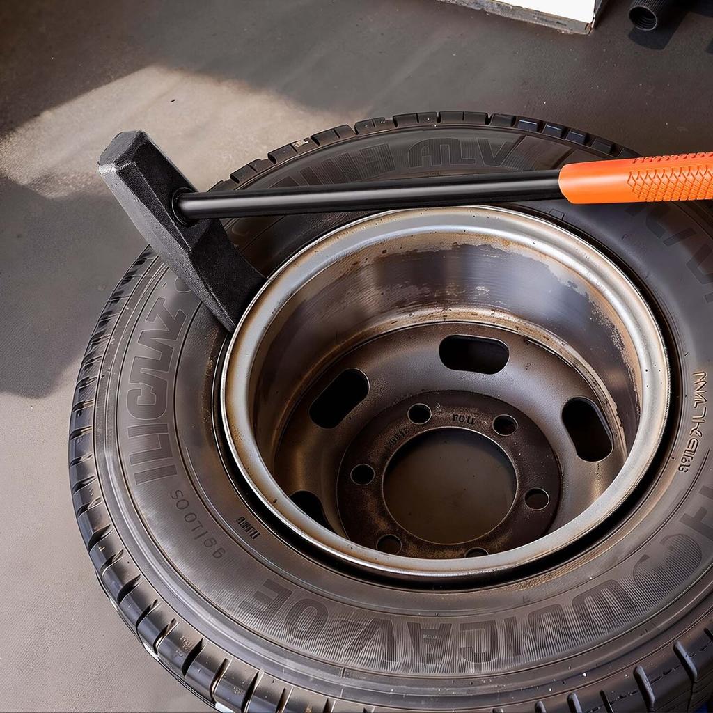 Cuneo Spaccalavaggio Pneumatici, Manico 810 mm, Martello Spaccalavaggio a Becco d'Anatra, Strumento Spaccalavaggio Robusto e Ferro a Becco d'Anatra con Testa in Ghisa per Motociclette,