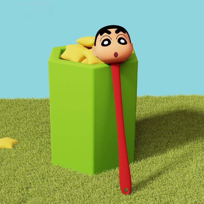 Crayon Shin-chan Cartoon Silicone Massage Hammer with Extended Handle for Relaxation and Decompression