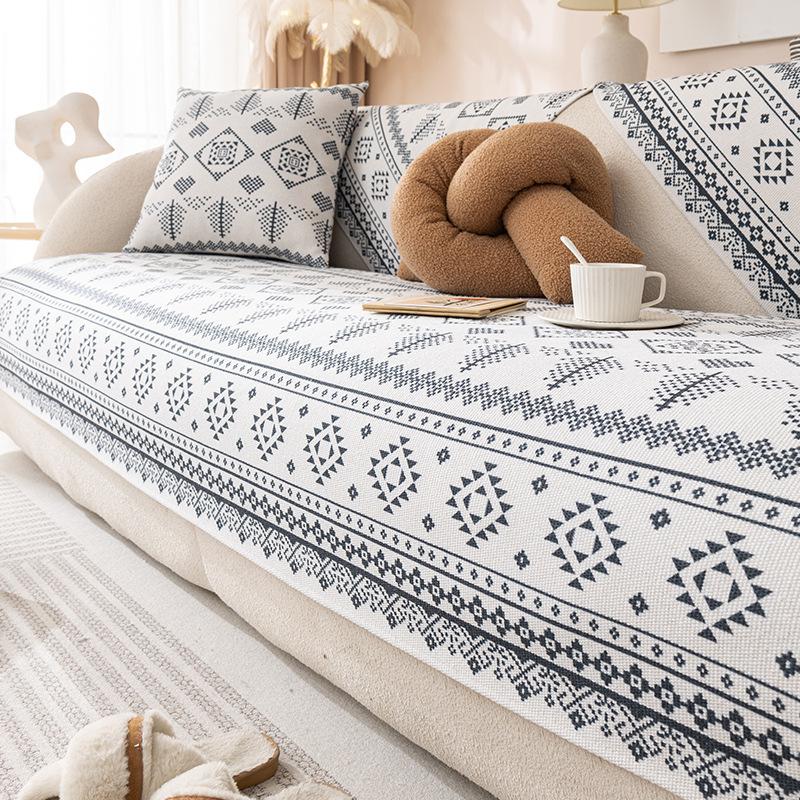 Cotton and Linen Sofa Cushions For Seasons Anti-Slip and Stain-Resistant Seat Pads  Model Linen and Coarse Fabric Sofa Cover