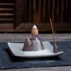 Lotus Ceramic Backflow Incense Burner & Holder - Ge Kiln Zisha Ornament