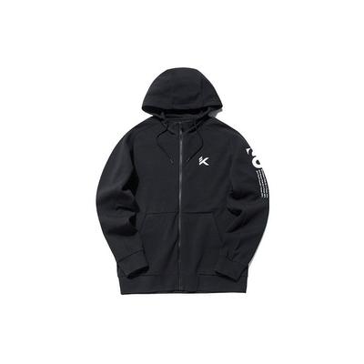 Giacca Sportiva a Maniche Lunghe con Cappuccio Lavorata a Maglia Serie Basket Giubbotti Uomo Nero 152131704-3