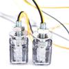 2X 6Led Motorcycle Mini Amber Turn Signal Lights Blinker Indicator Black 12V New