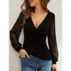 Spring And Autumn New Women'S Versatile Long Sleeve Daily Business Commuter Elegant Comfort Sexy Bottom Shirt Top