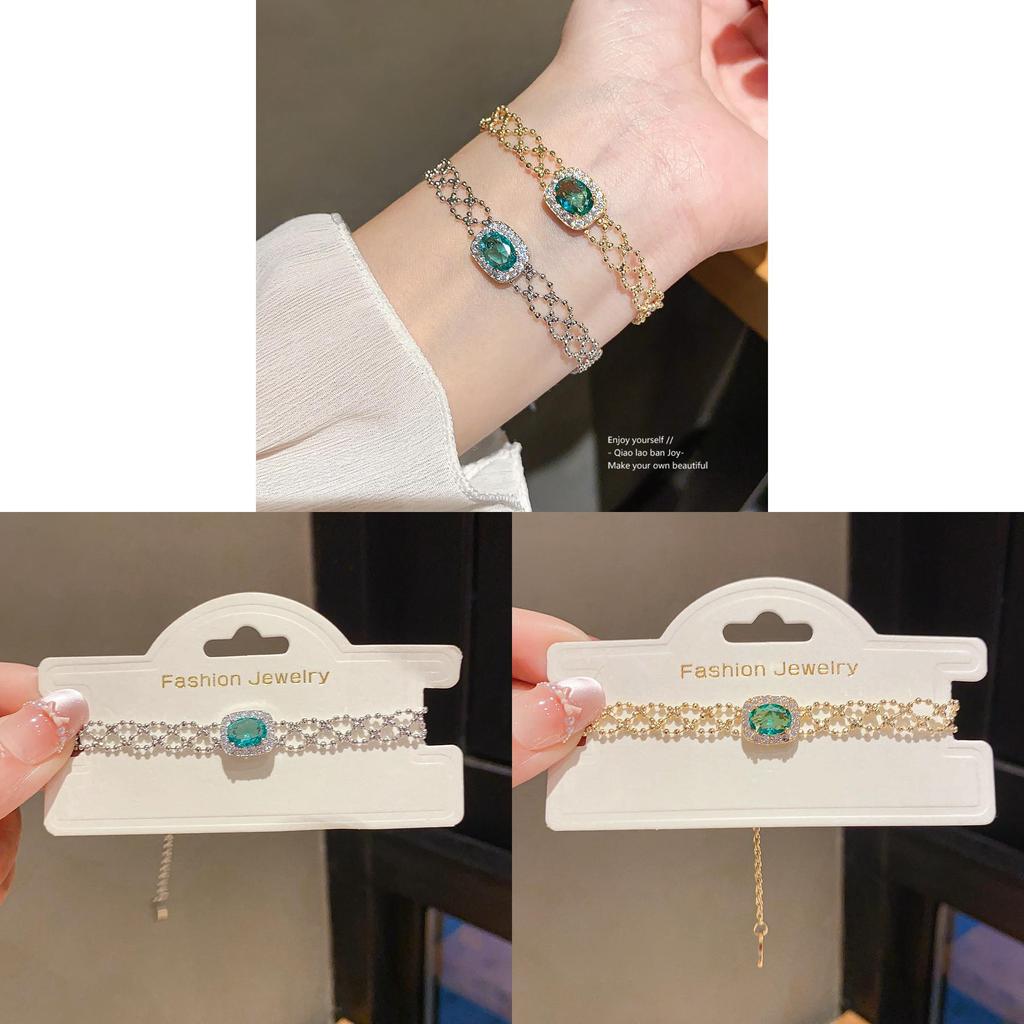 Geometric Zircon Square Fashion Simple Pendant Bracelet With Cubic Zirconia For Women