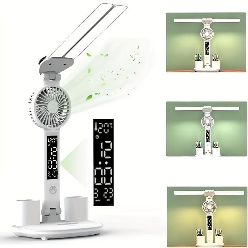 Multifunctional Dual-Head LED Desk Lamp, Multifunctional Fan Desk Lamp, Multifunctional USB Pen Holder Lamp, 3 Modes, Reading Light, Fan Light