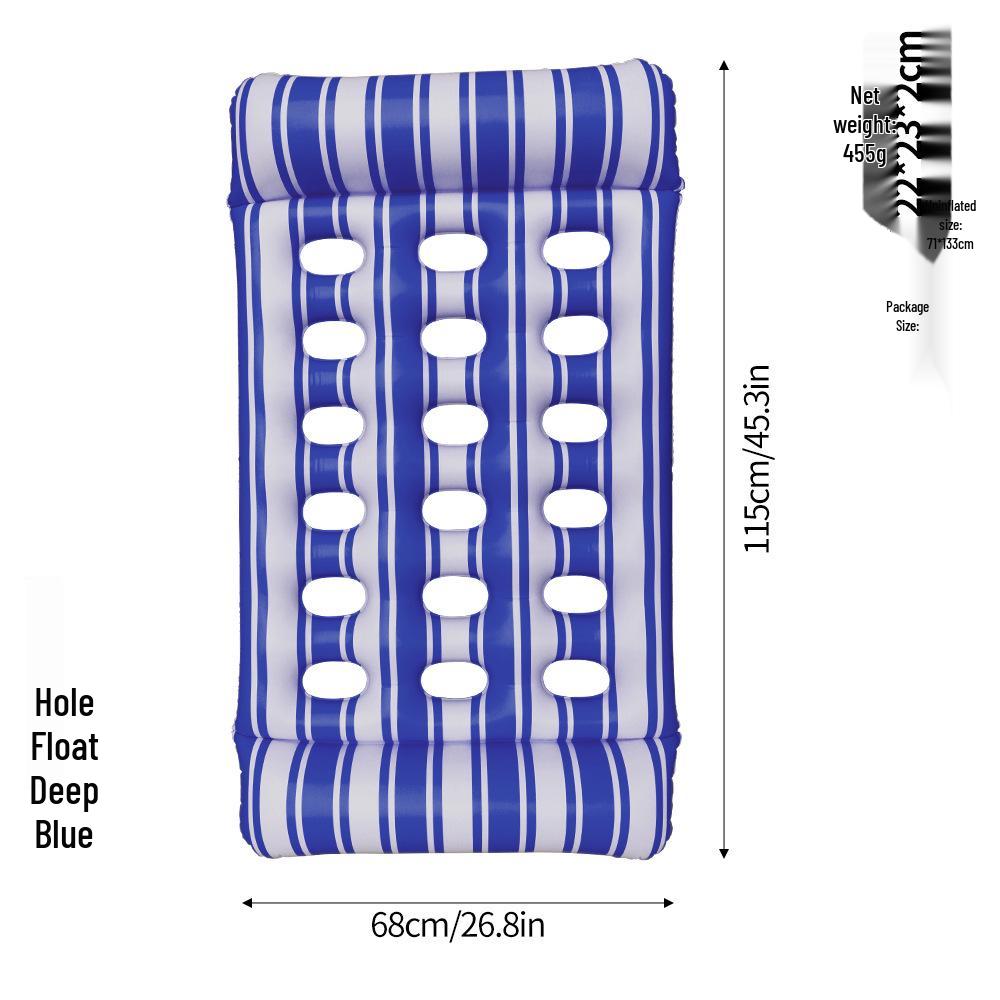 Foldable Striped Pool Hammock: New Style Inflatable Float & Mesh Recliner