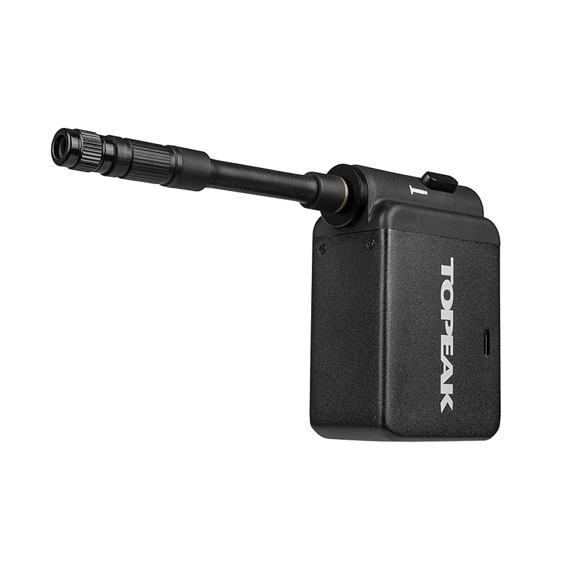 Topeak E-Booster Digital Electric Pump with Digital Gauge for Bicycle Tires, Black