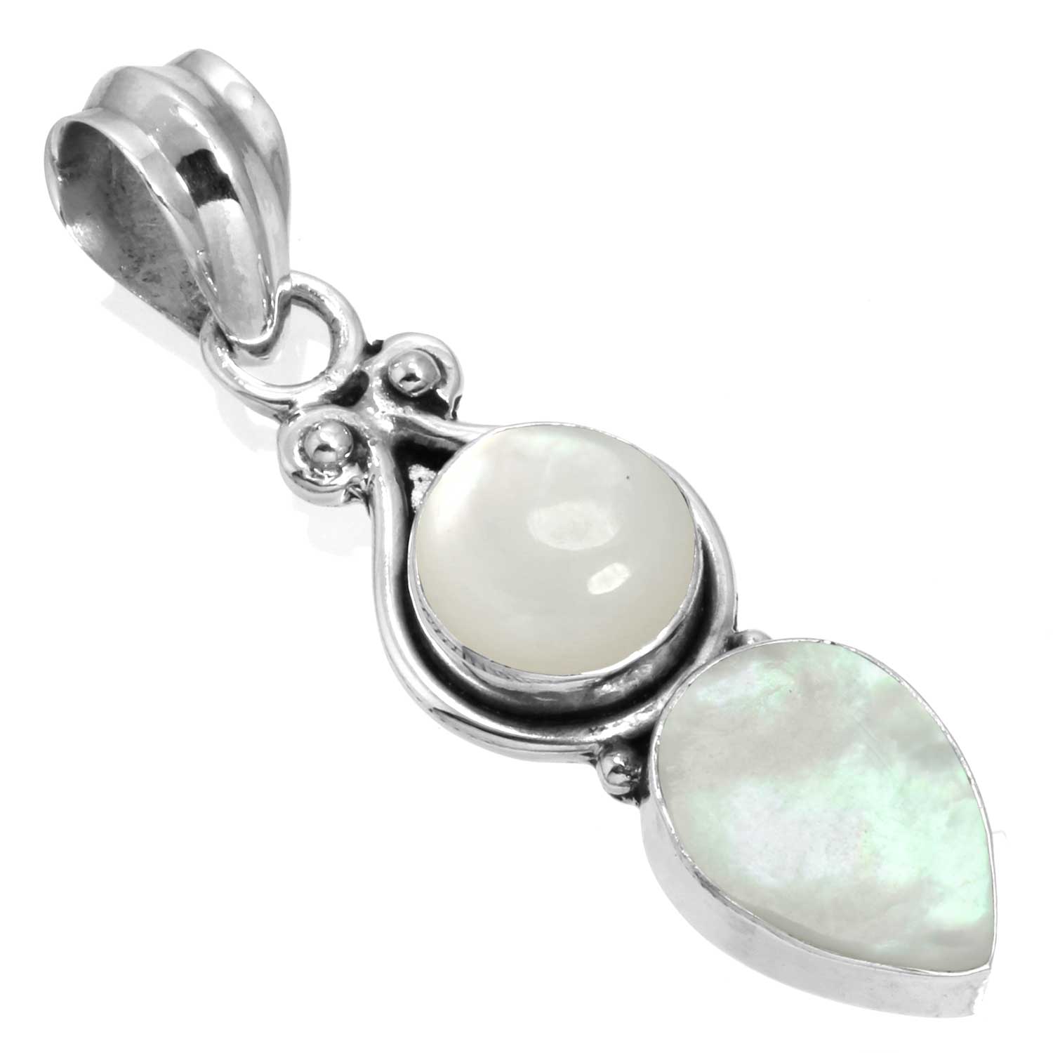 

Подвеска из стерлингового серебра 925 пробы, женская бижутерия с драгоценными камнями, подарок на Новый год, сине-зеленый, фиолетовый, медный, бирюзовый, жемчужный, лазурит, перламутр, солитер мать жемчужного