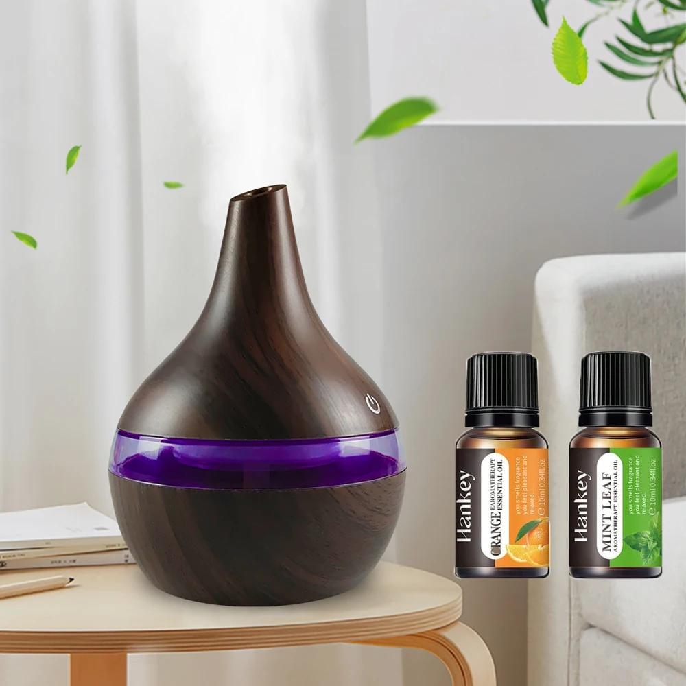 

300 мл USB Увлажнитель прохладного тумана и аромадиффузор, дизайн под дерево для дома, офиса, рабочего стола, включает аромамасла 300ml