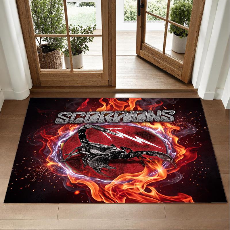 Scorpions Design Crystal Velvet Rug Soft Decorative Mat for Bedroom Entrance