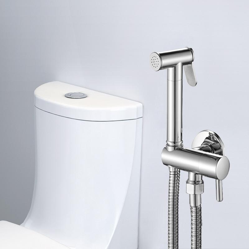 Gold Brass Bidet Faucet Black Handheld Toilet Bidet Bathroom Set Shattaf Sprayer Portable Hygienic Shower Gray