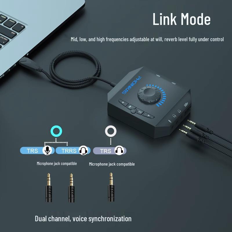 7.1 Channel USB Gaming Audio Converter for Headphones, Microphones, and Speakers