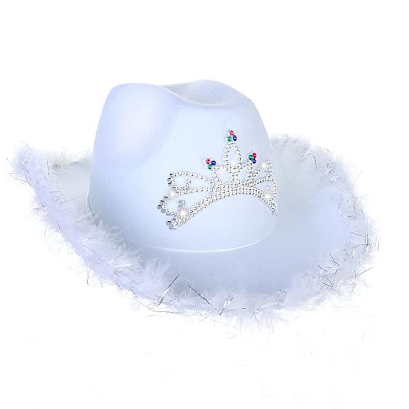 Cowboy Hat Christmas Stage Carnival Party Pink Fluorescent Colorful Cowboy Hat Compound Laser Hat Western Style Illusion