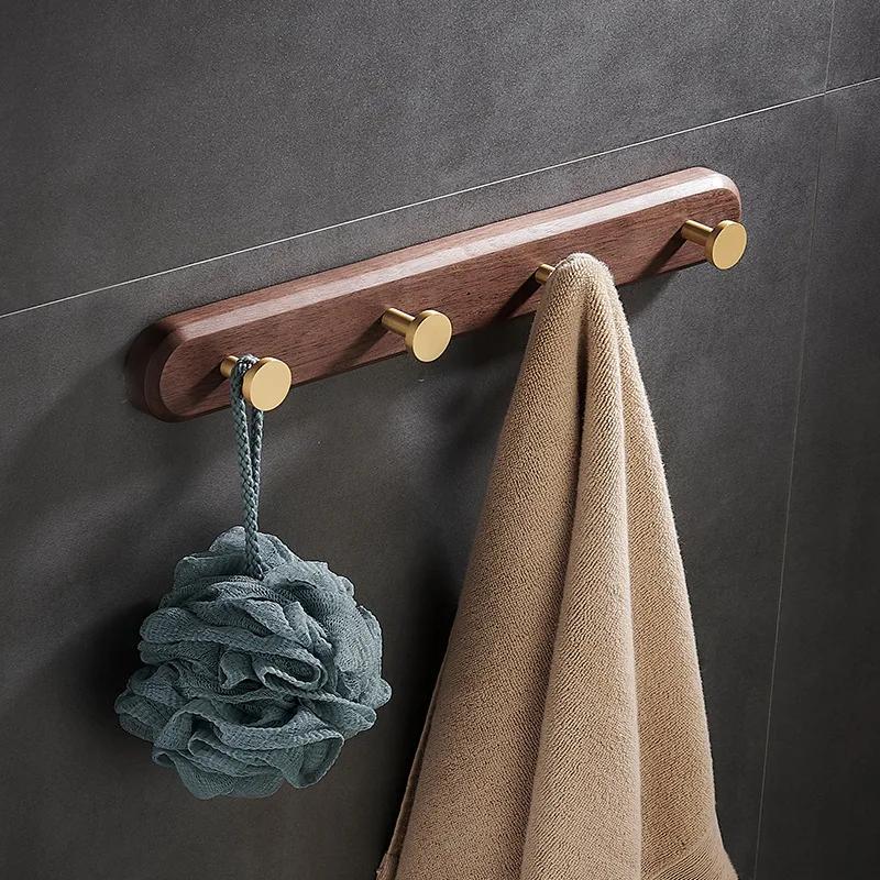 Wall Mounted Coat Hook Wood Clothes Hanger Decorative Key Holder Hat Scarf Handbag Storage Hanger Bathroom Rack