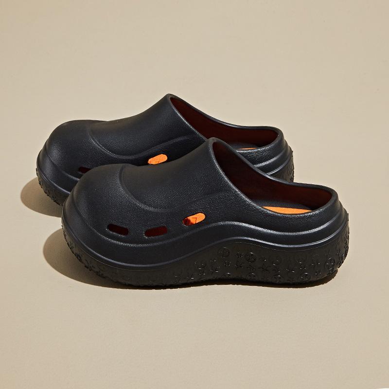 

Летние сандалии с толстым носком и высокой подошвой, туфли-мюли с отверстиями 40 чёрный