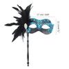 Venetian Masquerade Masks Halloween Mardi Gras Masks with Stick Ball Party Masks