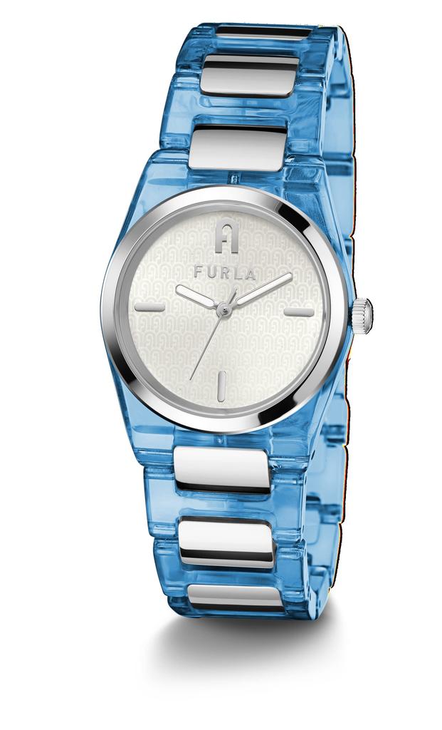 Watch FURLA TEMPO MINI White Dial Acetate Quartz Watch Jewelry Accessory WW00028007L1 Blue [Furla] 32.5MM Women's [Item]