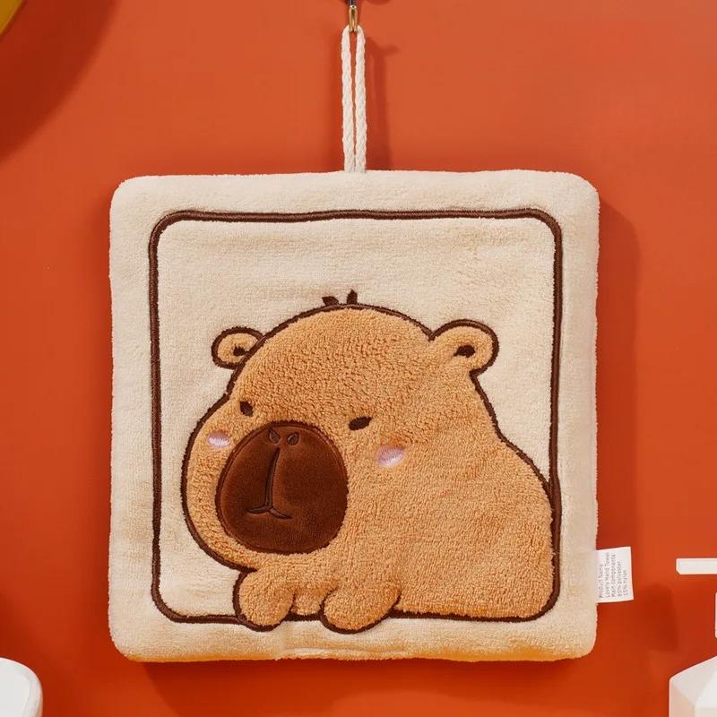 Home Cute Hand Towel Kitchen Towel Capybara Hand Towel Wet Wipes Absorbent Towels Household Cloth Wipe Dishcloth Toalla Capibara