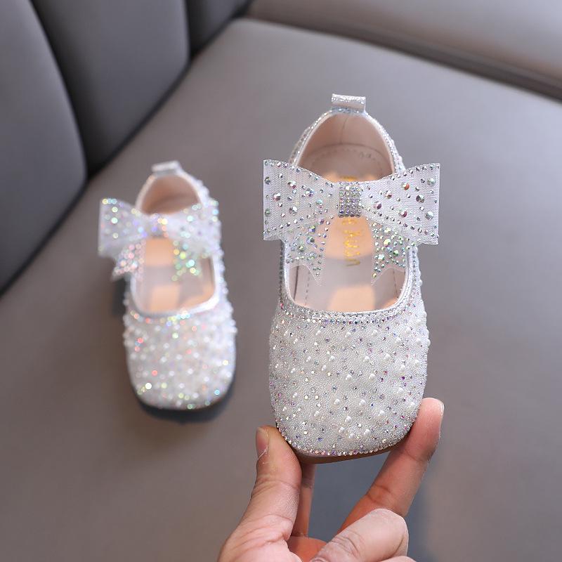 2025 Summer Korean Style Girls' Princess Leather Dance Shoes for Kids