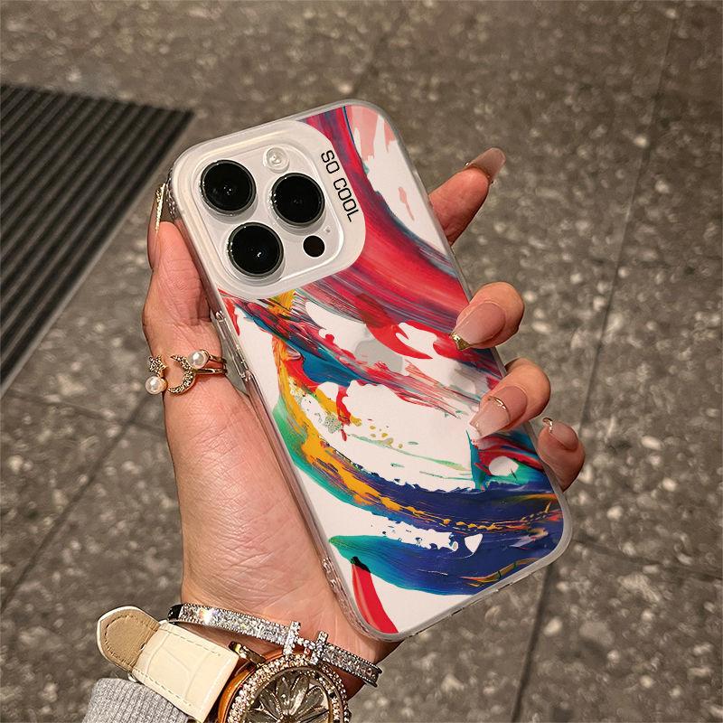 Oil Paint Splash Ink iPhone Hülle für iPhone 15 ProMax - Silikon iPhone Hülle für Apple 15/15pro/15plus/15promax/14/13/12/11/XS Lady