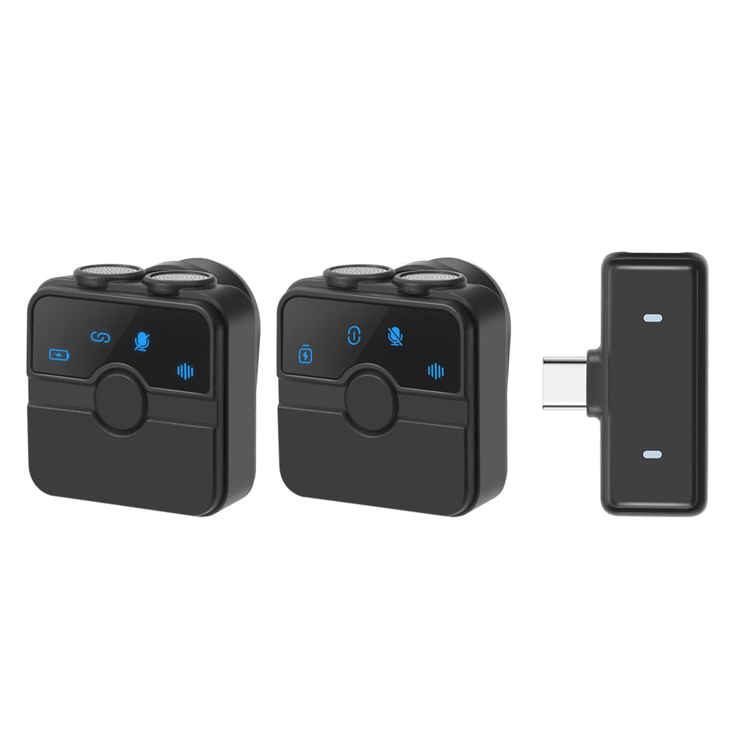 Wireless Lavalier Microphone with 2 Microphone Magnetic Or Clip on Mics Plug and Play Lightweight Digital Display
