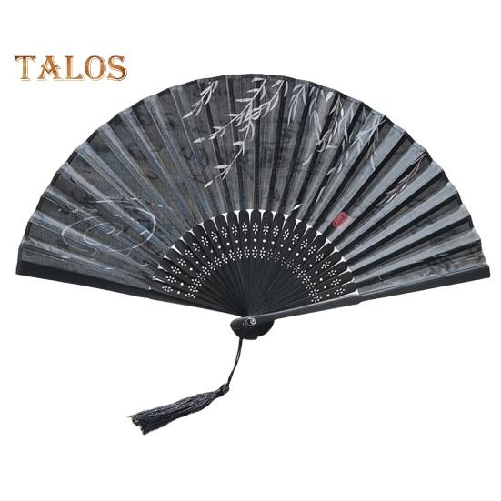 

Складной вентилятор в китайском винтажном стиле с бамбуковым валом, ручной вентилятор с цветочным узором, художественный ремесленный подарок, домашний декор, ручной веер для вечеринок, свадеб чёрный