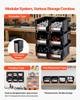 Plastic Stackable Storage Bins, 37.7 X 21.5 X 18 Cm (12 Pack), Plastic Containers for Organizing & Storage Bins for Garage, Small Parts, Office