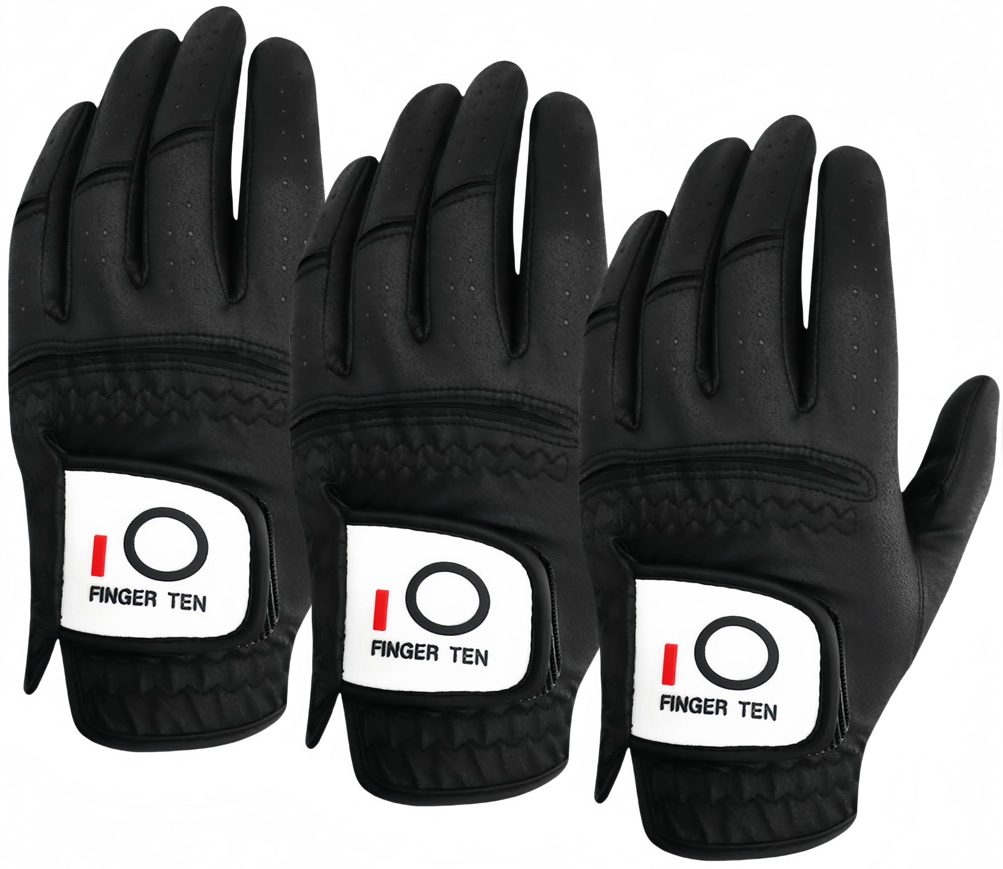 

Men s Golf Gloves, Microfiber Leather, Set of 3, Soft, Stretchy, 23 чорний