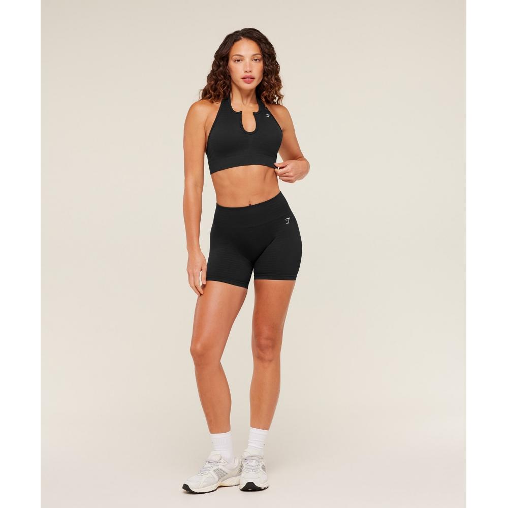 Gymshark Steel Seamless Halter Neck Bra Gs Black B6b7d Bb2j