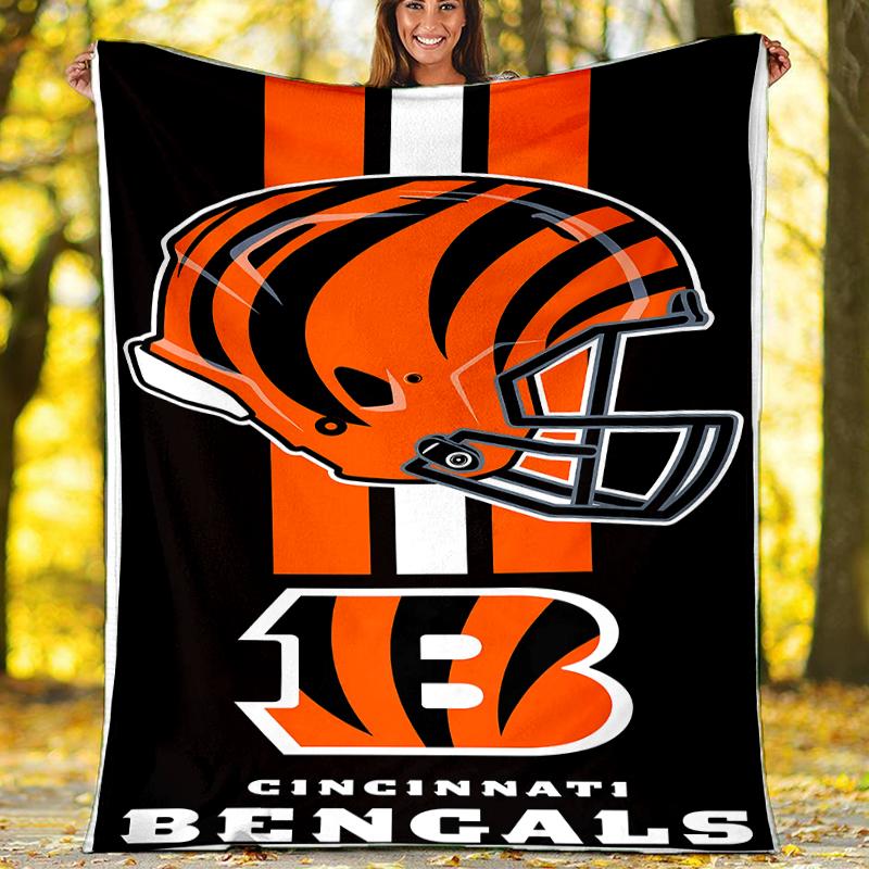Cincinnati Bengals LOGO printed throw blanket—soft,warm;versatile blanket for all seasons—perfect as &air-conditioning throw,nap blanket