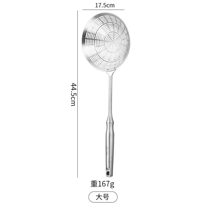 304 Stainless Steel Hot Pot Colander Oil Fried Filter Large Long Handle Mesh Noodle Strainer Skimmer Spoon Kitchen Utensils