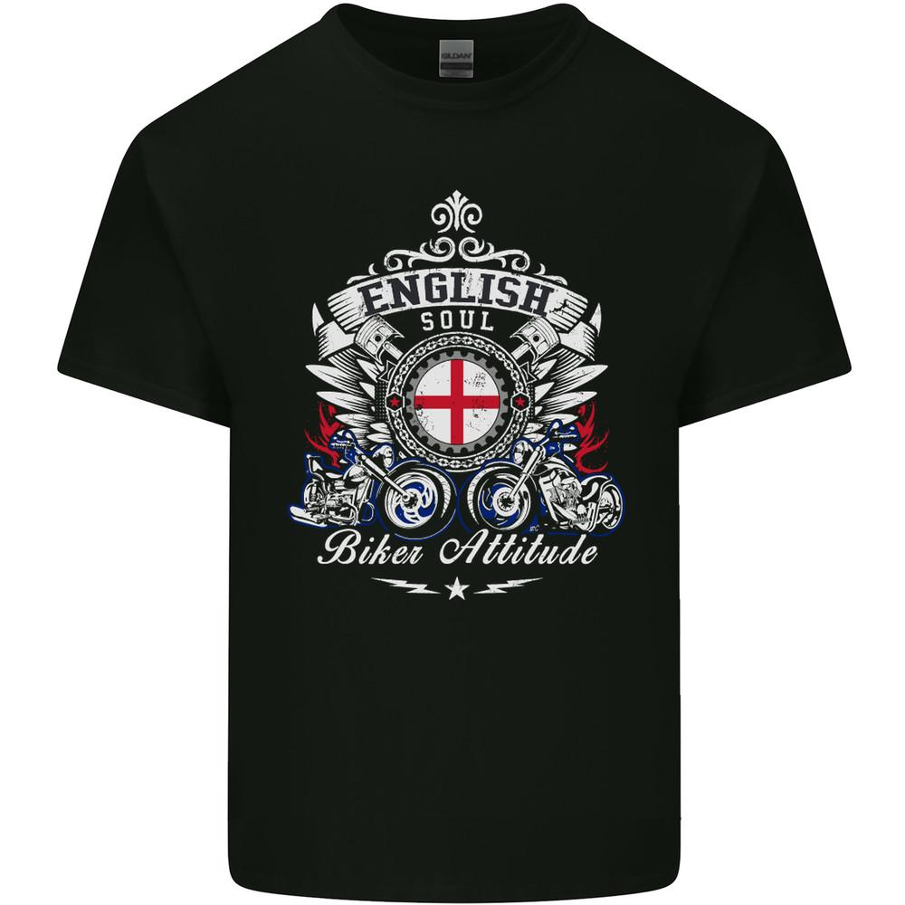 English Soul Biker Attitude Bike Motorcycle Mens Light Cotton T-Shirt Unisex T-Shirt
