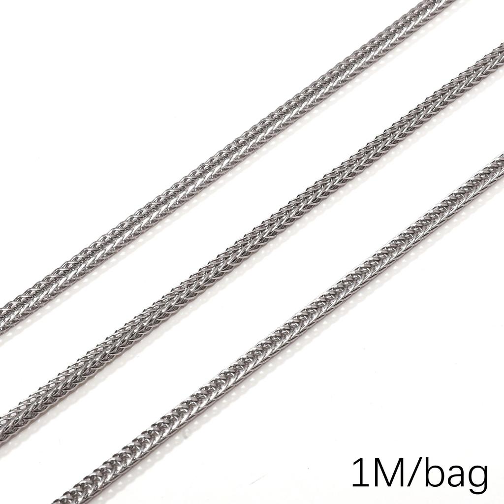 Chaîne Cœur en Acier Inoxydable de 0,5/1 Mètre Chaîne Cubaine Chaîne Punk de Base pour la Fabrication de Colliers Bracelets Bijoux Accessoires