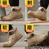 Labor insurance shoes winter velvet men's anti-smashing and anti-piercing work shoes wear-resistant and comfortable high-top protective safety shoes