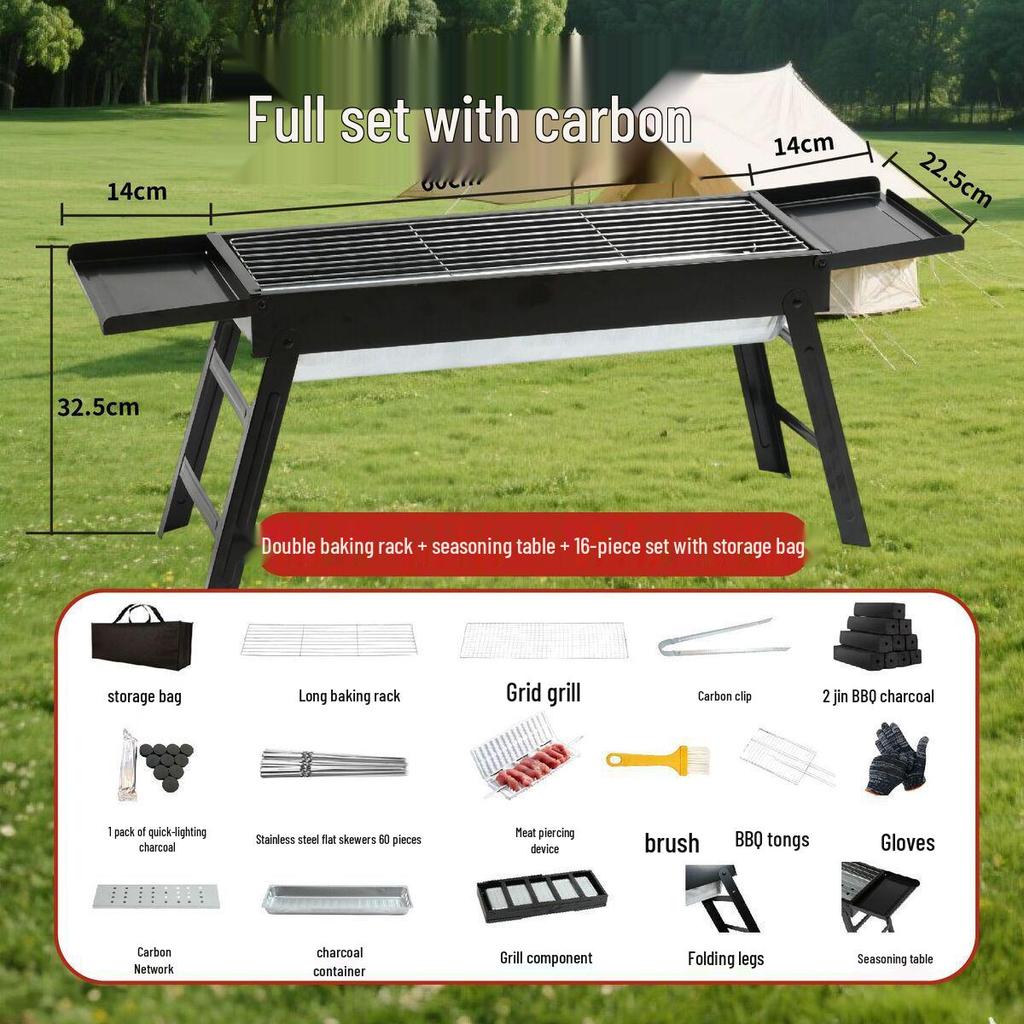 A1R Portable Charcoal BBQ Grill Stand for Home & Outdoor Cooking